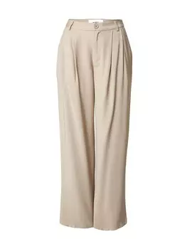 Брюки со складками спереди Moves Wide leg Pleat-Front Pants Nimma, светло-бежевый