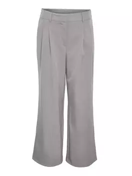 Брюки со складками спереди Noisy may Wide leg Pleat-Front Pants MILLA LARRIE, цвет light grey/mottled grey