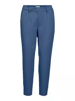 Брюки со складками спереди OBJECT Slim fit Pleat-Front Pants Lisa, синий