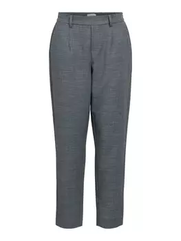 Брюки со складками спереди OBJECT Tapered Pleat-Front Pants OBJLisa Lesli, пятнистый синий