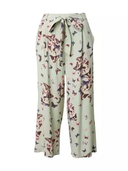 Брюки со складками спереди ONLY Wide leg Pleat-Front Pants ONLELISABETH, пастельный зеленый