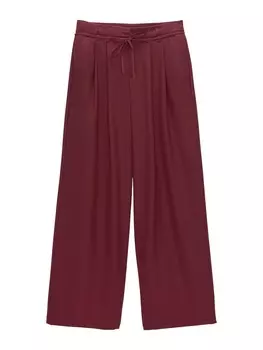 Брюки со складками спереди Pull&Bear Loose fit Pleat-Front Pants, цвет berry