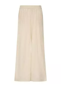 Брюки со складками спереди QS Wide leg Pleat-Front Pants, кремовый