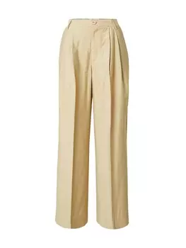 Брюки со складками спереди Soft Rebels Wide leg Pleat-Front Pants Delia, оливковый