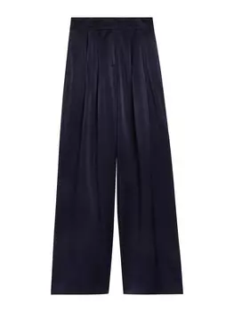 Брюки со складками спереди Ted Baker Wide leg Pleat-Front Pants, темно-синий