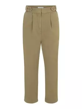Брюки со складками спереди TOPSHOP Petite Regular Pleat-Front Pants, бежевый