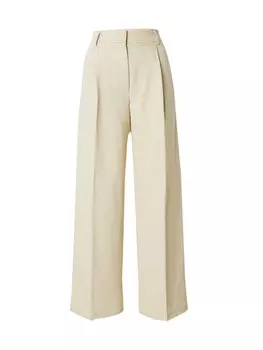 Брюки со складками спереди TOPSHOP Regular Pleat-Front Pants, песочный