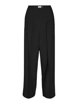 Брюки со складками спереди VERO MODA Loose fit Pleat-Front Pants IMANI, черный