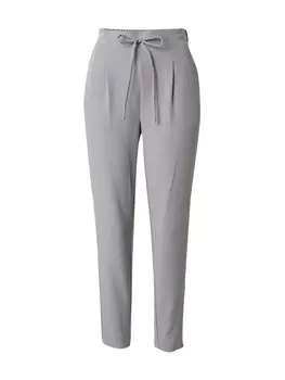 Брюки со складками спереди VERO MODA Tapered Pleat-Front Pants AVA, серый