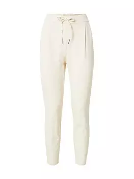 Брюки со складками спереди VERO MODA Tapered Pleat-Front Pants VMEva, серо-бежевый
