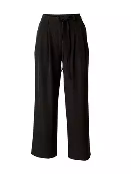 Брюки со складками спереди VERO MODA Wide leg Pleat-Front Pants VMKRISTEL, черный