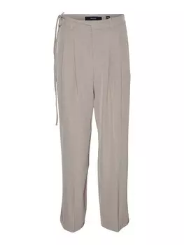 Брюки со складками спереди VERO MODA Wide leg Pleat-Front Pants VMKRISTEL, серо-коричневый