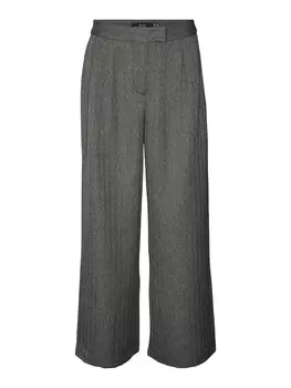 Брюки со складками спереди VERO MODA Wide leg Pleat-Front Pants, черный