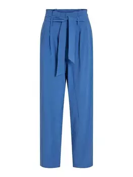 Брюки со складками спереди VILA Regular Pleat-Front Pants, синий