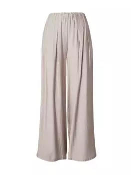 Брюки со складками спереди VILA Wide leg Pleat-Front Pants VIARIKA, серо-коричневый