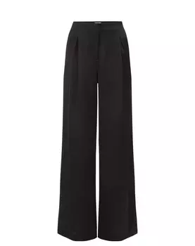 Брюки со складками спереди WE Fashion Wide leg Pleat-Front Pants, черный