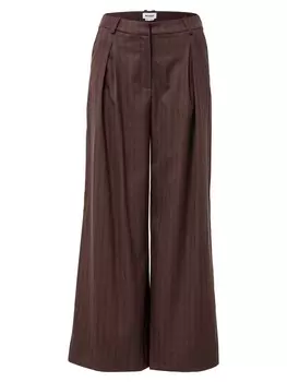 Брюки со складками спереди WEEKDAY Wide leg Pleat-Front Pants Indy, цвет brown/dark brown