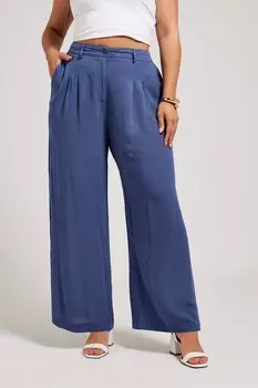 Брюки со складками спереди Yours, синий