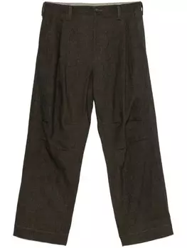 Брюки со складками Ziggy Chen, коричневый