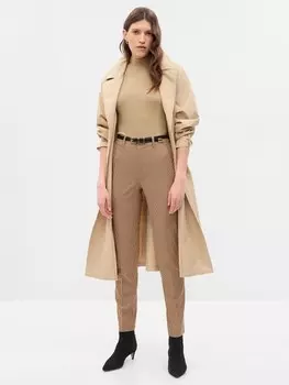 Брюки со средней посадкой Gap, коричневый