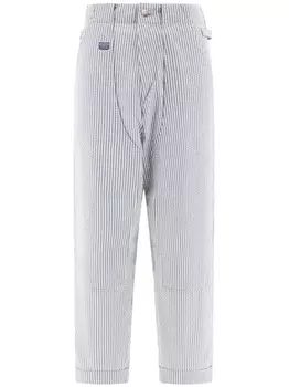 Брюки Soccer Stripe Lumber из сирсакера KAPITAL, синий