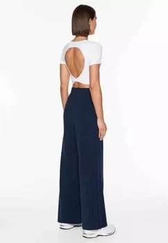Брюки Soft Touch Wide-Leg With Buttons OYSHO, крапчатый королевский синий