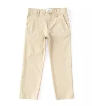 Брюки современного кроя с плоской передней частью из эластичного твила Class Club Little Boys 2T-7, бежевый