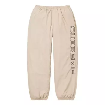 Брюки spellout embroidered track pants 'beige black' Supreme, бежевый