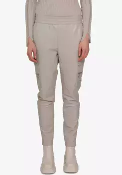 Брюки Sportalm Kitzbhel из искусственной кожи с накладными карманами, бежевый