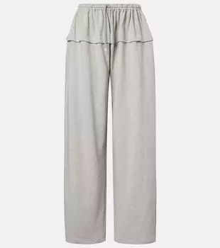 Брюки спортивные из хлопковой смеси с рюшами Alaa, Gris Melange