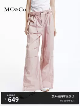 Брюки спортивные Moco 2024 с высокой талией, розовый