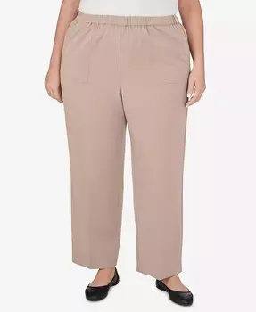 Брюки средней длины из тосканского твила заката больших размеров Alfred Dunner, бежевый