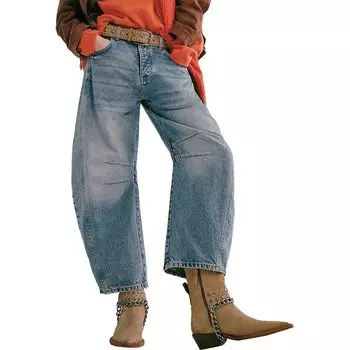 Брюки средней посадки barrel Free People, цвет ultra light beam