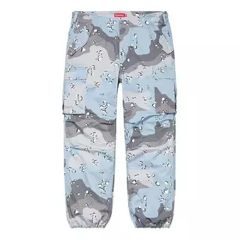 Брюки ss20 week 1 cargo pant drawstring casual pants blue camouflage Supreme, синий