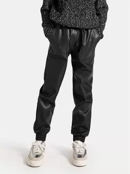 Брюки стандартного кроя из искусственной кожи Coccodrillo, черный