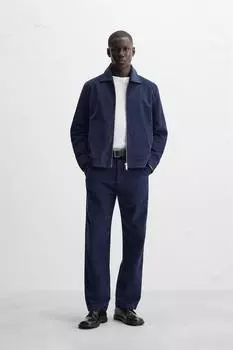 Брюки стандартного кроя из лиоцелла/хлопка ZARA, голубоватый