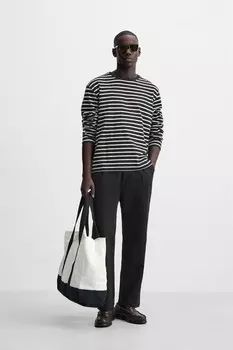 Брюки стандартного кроя ZARA, черный