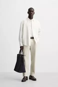 Брюки стандартного кроя ZARA, камень