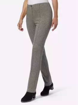 Брюки Stehmann из джерси, цвет Schwarz-Camel-Gemustert