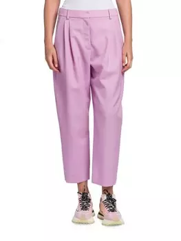 Брюки Stella Mccartney плиссированные шерстяные, фиолетовый