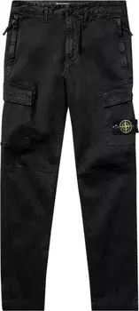 Брюки Stone Island Logo Patch Zipper Pocket Cargo Pants 'Black', черный