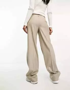 Брюки Stradivarius из бежевого твила