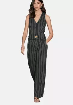 Брюки STRAIGHT LEG TEXTURED STRIPED Next, черный