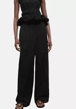 Брюки STRAIGHT- PLEATED Mango, черный