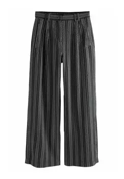 Брюки STRAIGHT TEXTURED STRIPED Next, черный