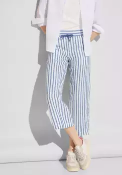 Брюки STREET ONE 3/4, средняя талия, синий