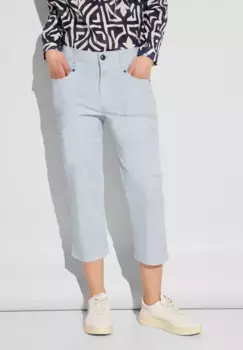 Брюки STREET ONE 3/4, средняя талия, синий