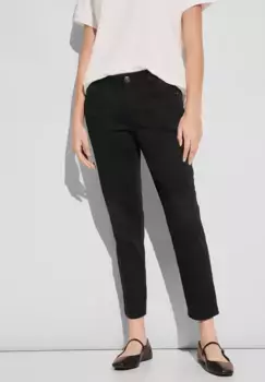 Брюки STREET ONE 7/8 из хлопка с стрейчем, черный