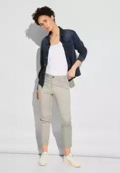 Брюки STREET ONE 7/8 из хлопка с стрейчем, цвет Dolomite Stone