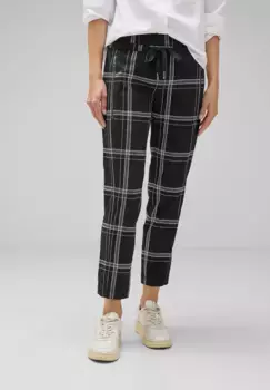 Брюки STREET ONE 7/8 в клетку, черный